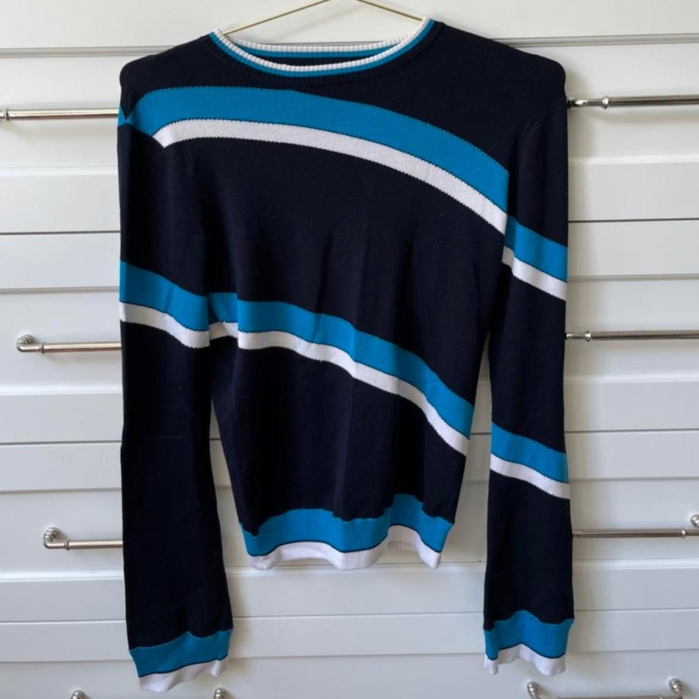 Vintage Blue Patterned Sweater